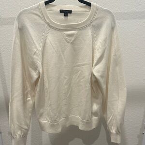 J. Crew Classic Cream Crew Neck Sweater -Size L